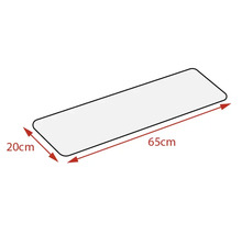 Rechthoekige plaat met afgeronde hoeken, 65 centimeter lang en 20 centimeter breed