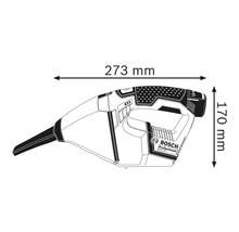 Afbeelding van de Bosch accuzuiger met afmetingen 273 mm en 170 mm