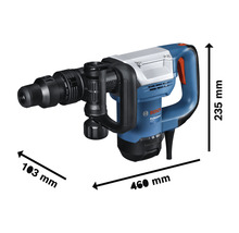 Bosch Professional boorhamer met afmetingen van 460 mm lengte, 103 mm breedte en 235 mm hoogte