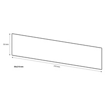 Tekening van een product met de afmetingen 50x210 millimeter
